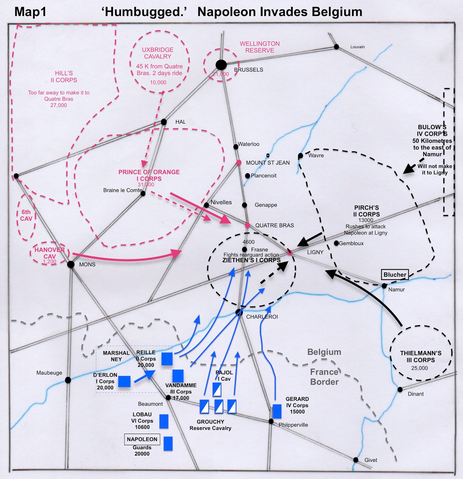 map 2 retreats after the defeat at ligny the prussians under the injured 72 year old von blucher retreat north to wavre and not east towards the rhine as map 2 retreats after the defeat at ligny the prussians under the injured 72 year old von blucher retreat north to wavre and not east towards the rhine as