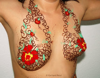 Body Paint Breast Flower