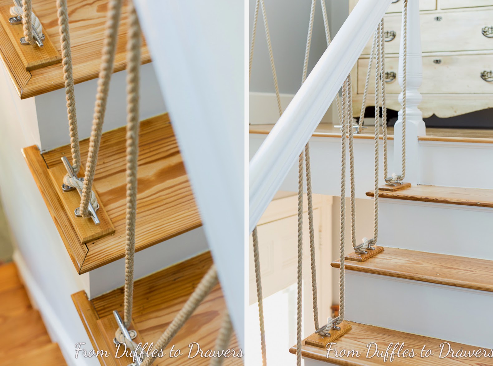 from duffles to drawers Moneypit Monday Nautical Stairway Reveal