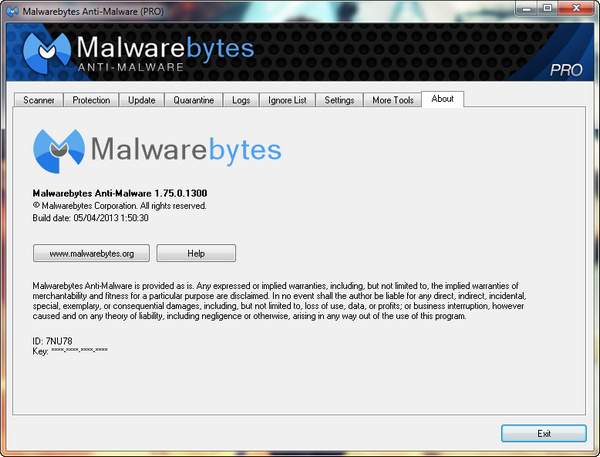 Malwarebytes Anti-Malware 1.75.0.1300 Pro Final Keygen free