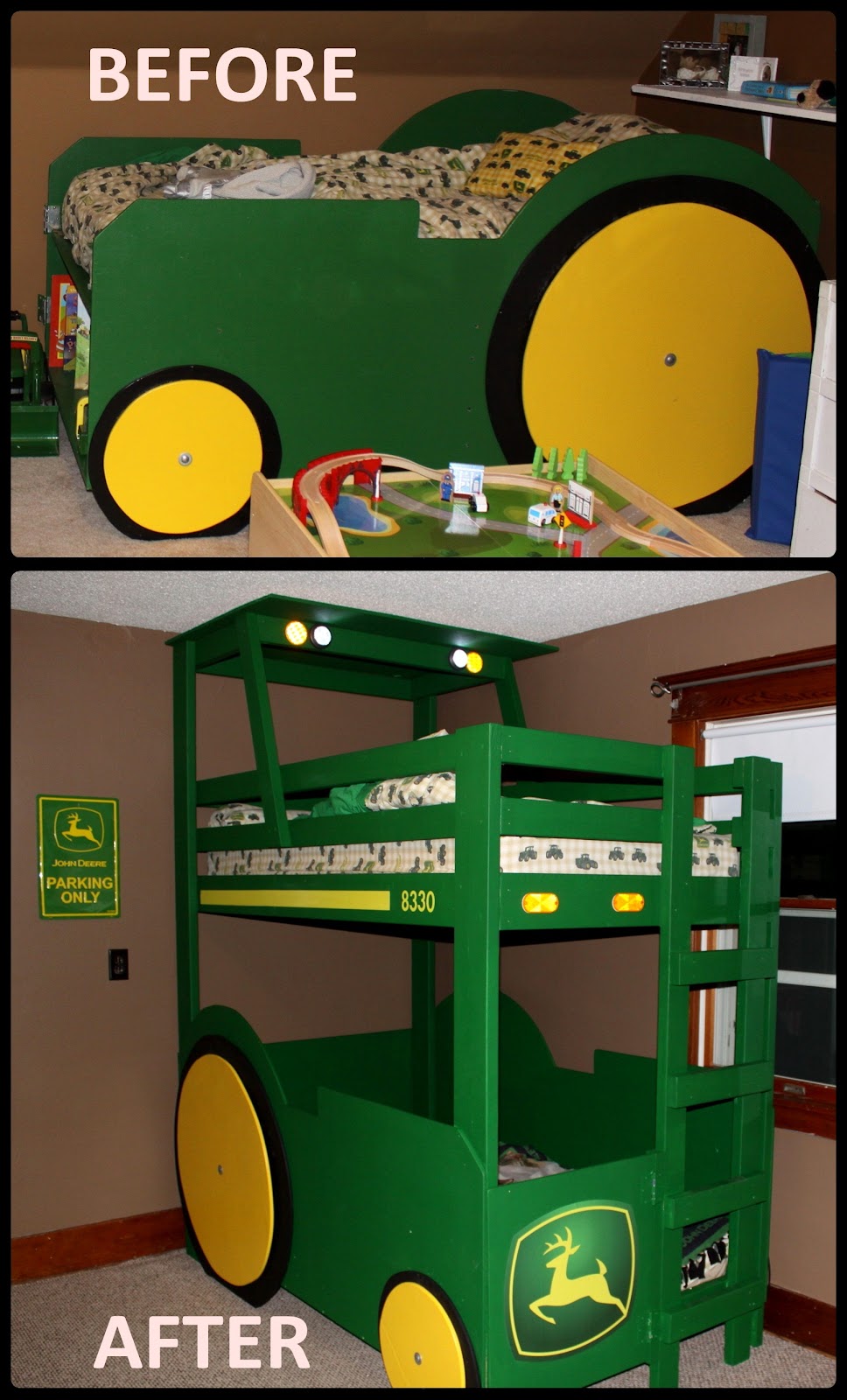 Oopsie Daisy Natural Baby John Deere Bunk Bed!