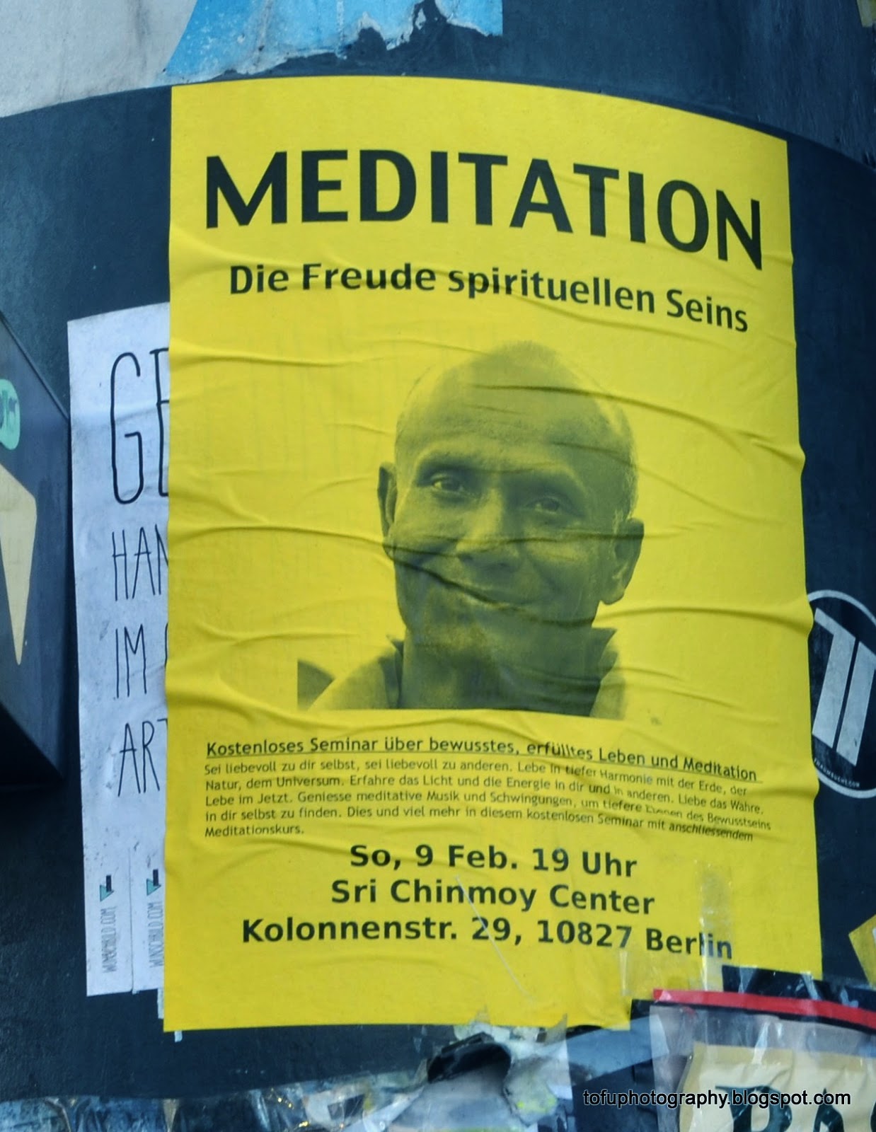 Tofu Photography Sri Chinmoy Meditation Poster In Potsdammer Platz In Berlin Germany