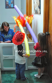 DIY Firefighter Birthday Party Preschooler Game Idea at directorjewels.com Perfect for Firetruck, Fireman, and Fire-fighting Theme Toddler or Preschool Parties