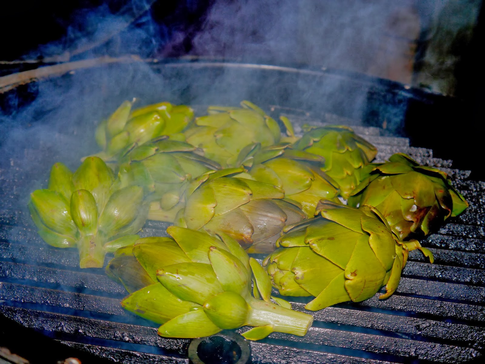 Gathering Around The Grill Smoked Artichokes