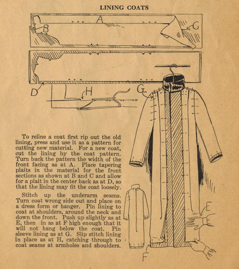 The Midvale Cottage Post Home Sewing Tips from the 1920s How to Line