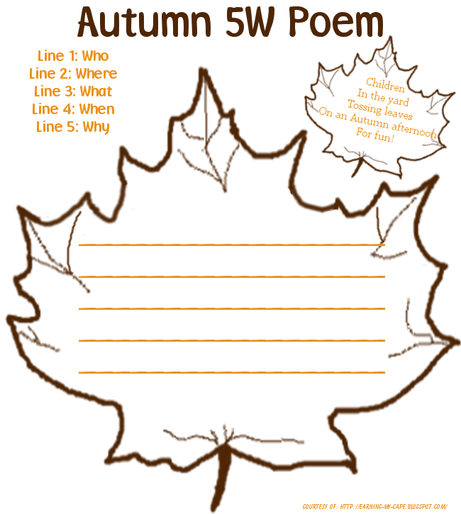 Earning-My-Cape: Autumn Poetry Printables for Kids