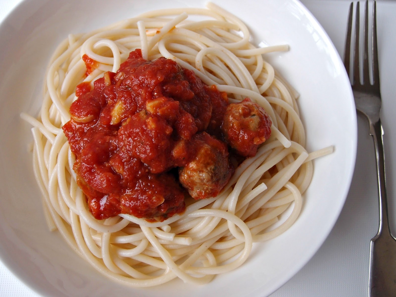 Milk and Honey Spaghetti with Meatballs and Tomato Sauce