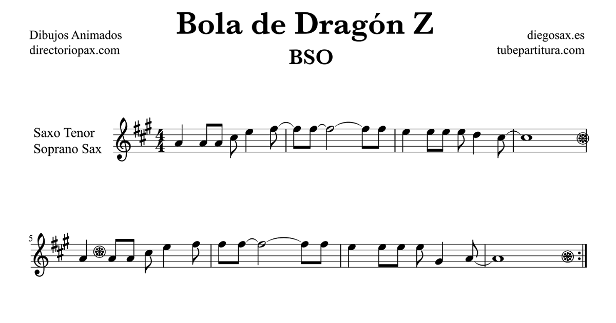 Tubescore Dragon Ball Z Opening Sheet Music For Alto And Baritone