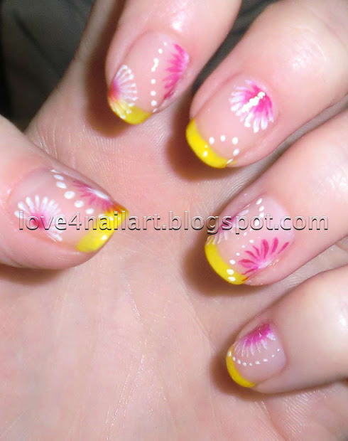 love4nailart two toned daisy nail