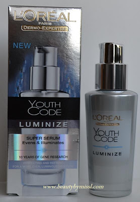 LÓreal Youth Code Luminize Super Serum review. 