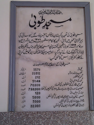 tooba masjid detail statistics