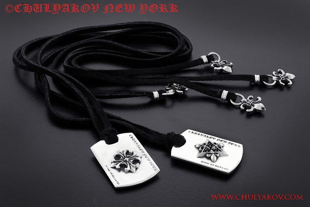 Mini 925 Sterling Silver Dog Tags on the leather cord. 