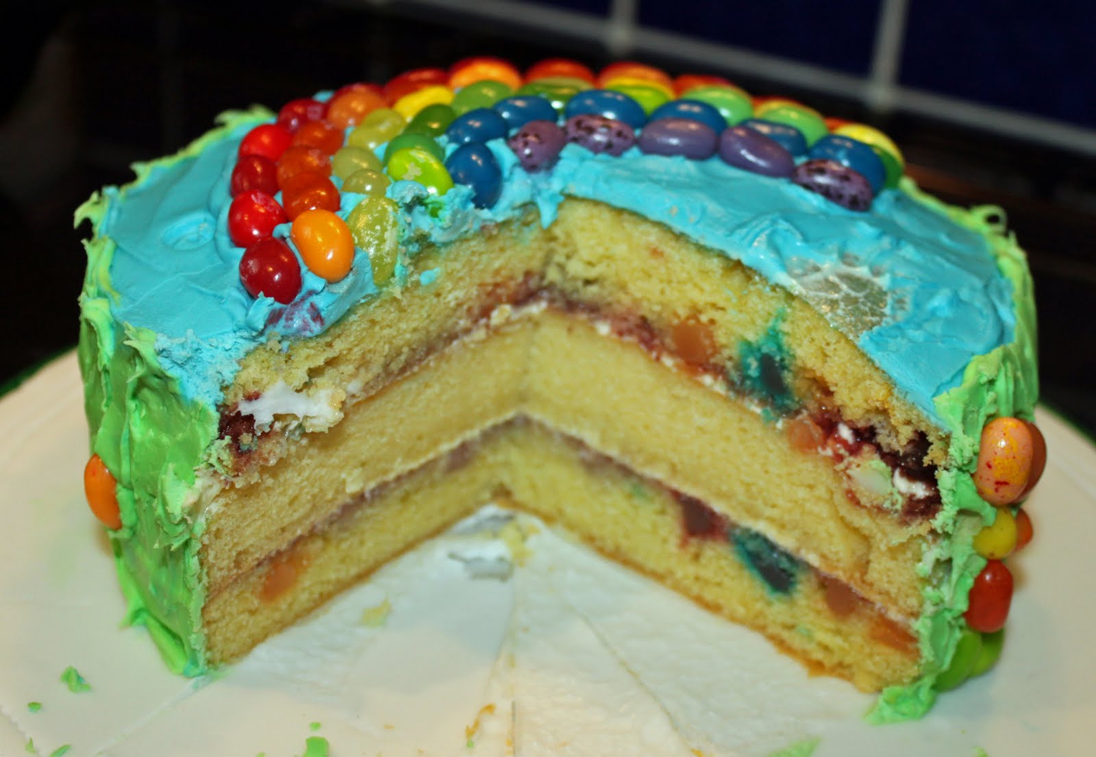 Snowballs in Summer Jelly Belly jelly bean rainbow cake