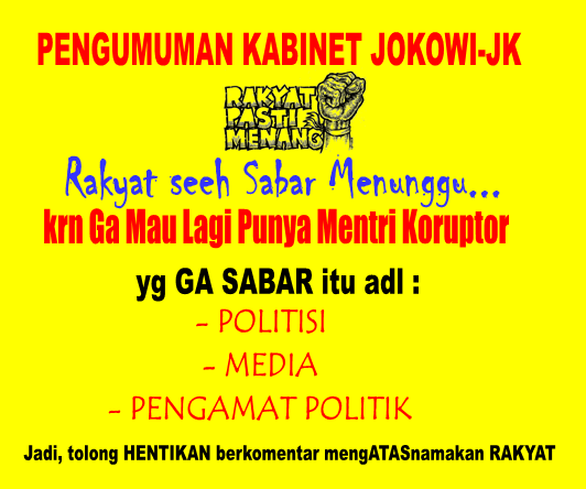 Hasil Pengumuman Kabinet Kerja Indonesia Hebat Jokowi - JK