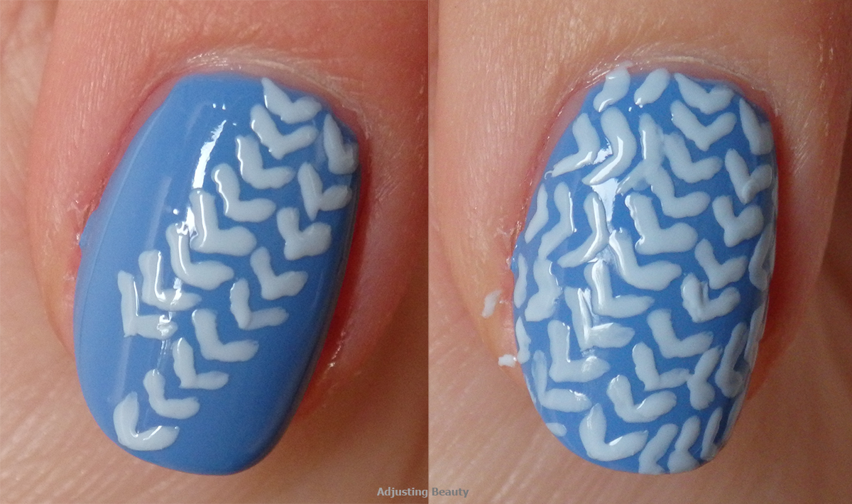 Blue sweater nails Adjusting Beauty