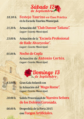 Camas - PROGRAMA DE FERIA  2015 - DÍAS 12 Y 13 DE SEPTIEMBRE