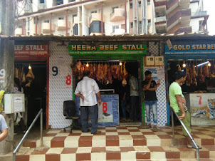 Beef shops in Mapusa market.