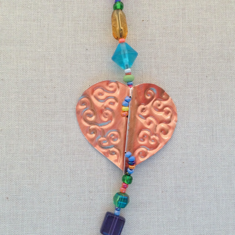 Lisa Yang Jewelry Using Copper Embossing Foil and Beads in Jewelry Making