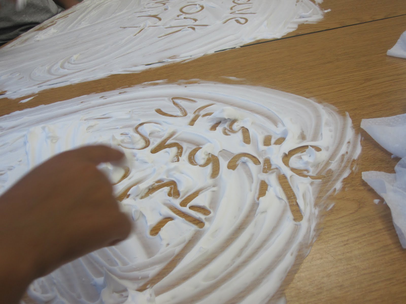 Second Grade Style Shaving Cream & Adjective Alphabet