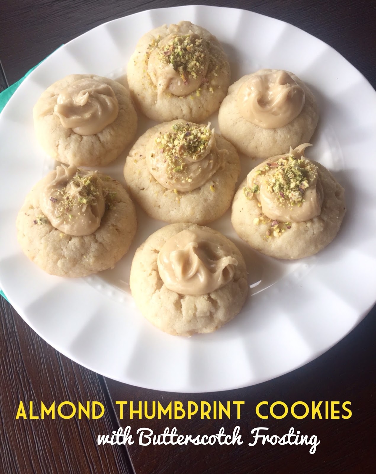 Living on Cloud Nine ALMOND THUMBPRINT COOKIES with BUTTERSCOTCH FROSTING