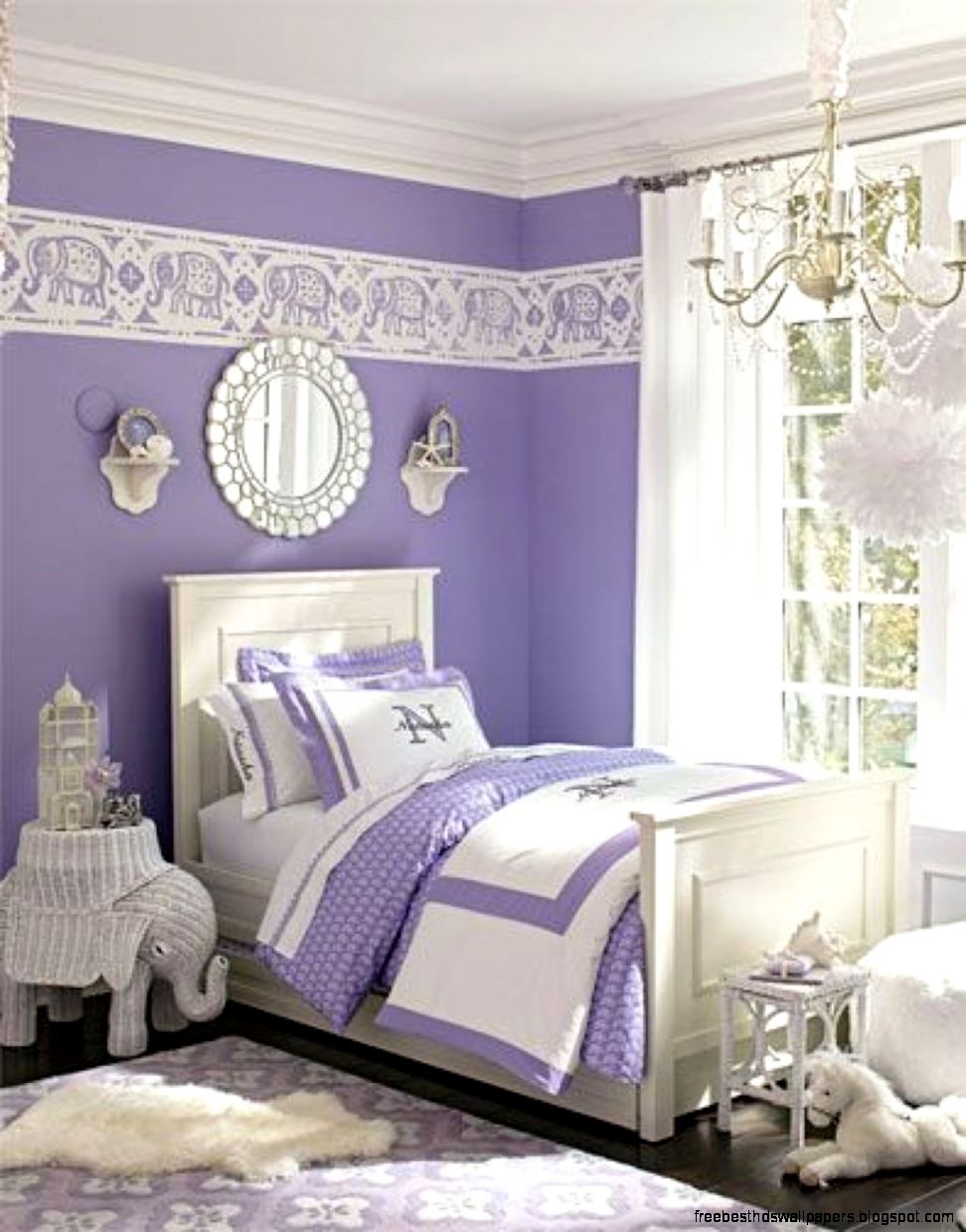 Teenage Girl Bedroom Ideas With Purple Color Wall And Border And Teenage Girl Bedroom Ideas With Purple Color Wall And Border And