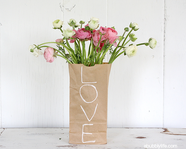 A Bubbly Life DIY Paper Bag Flower Vase
