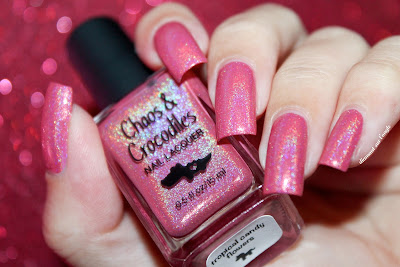 Swatch of the nail polish "Tropical Candy Flowers" from Chaos & Crocodiles