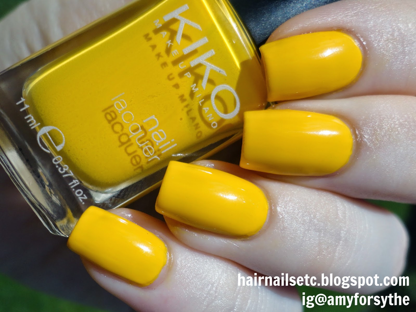 Kiko nail polish swatch review 279 yellow