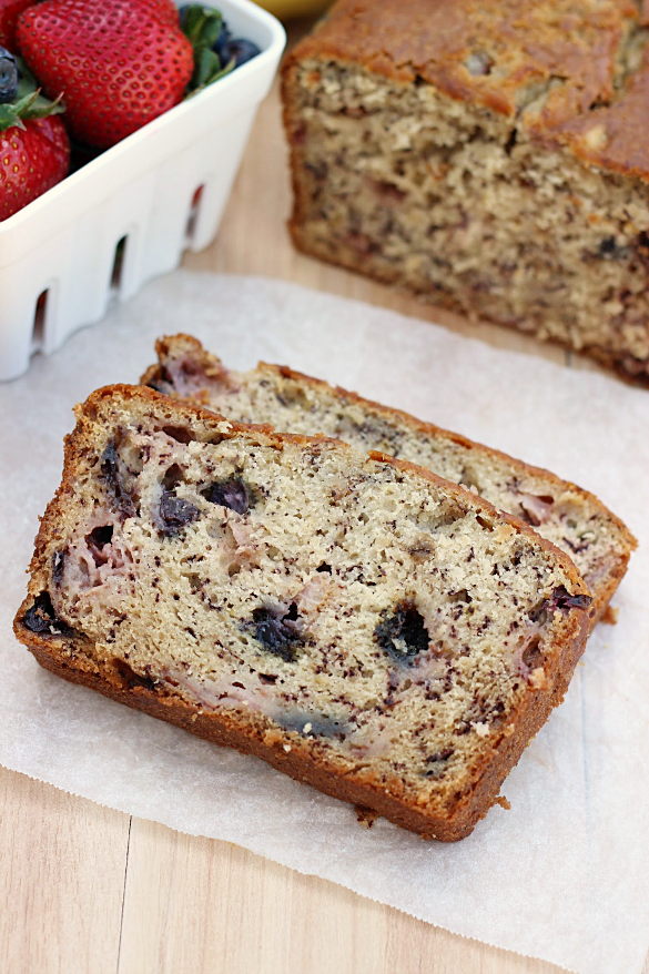 Blueberry Strawberry Banana Bread Whats Cooking Love?