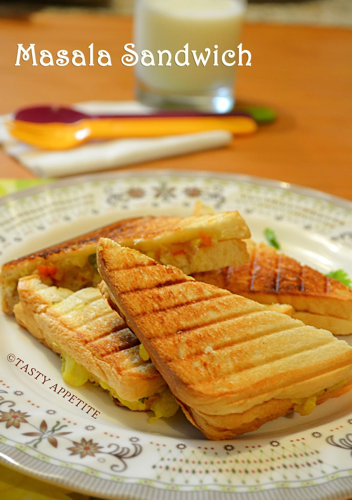 How to make Grilled Masala Sandwich / Indian Style Sandwich / Easy