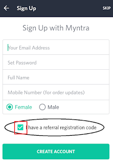 myntra first user code