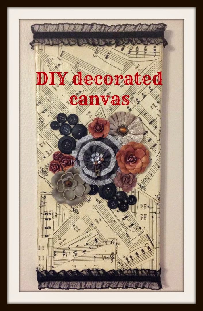 Whimsical Stew DIY Vintage sheet music decorated canvas