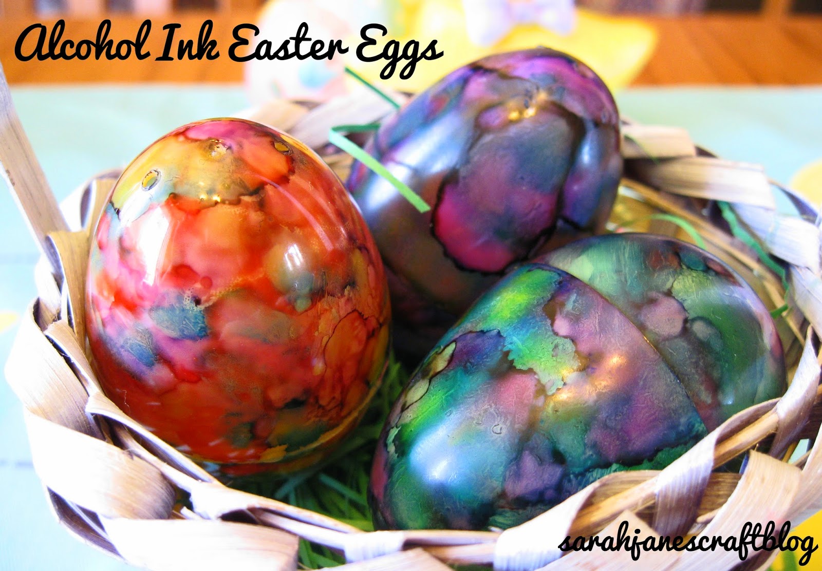 Sarah Jane's Craft Blog Alcohol Ink "Dyed" Easter Eggs