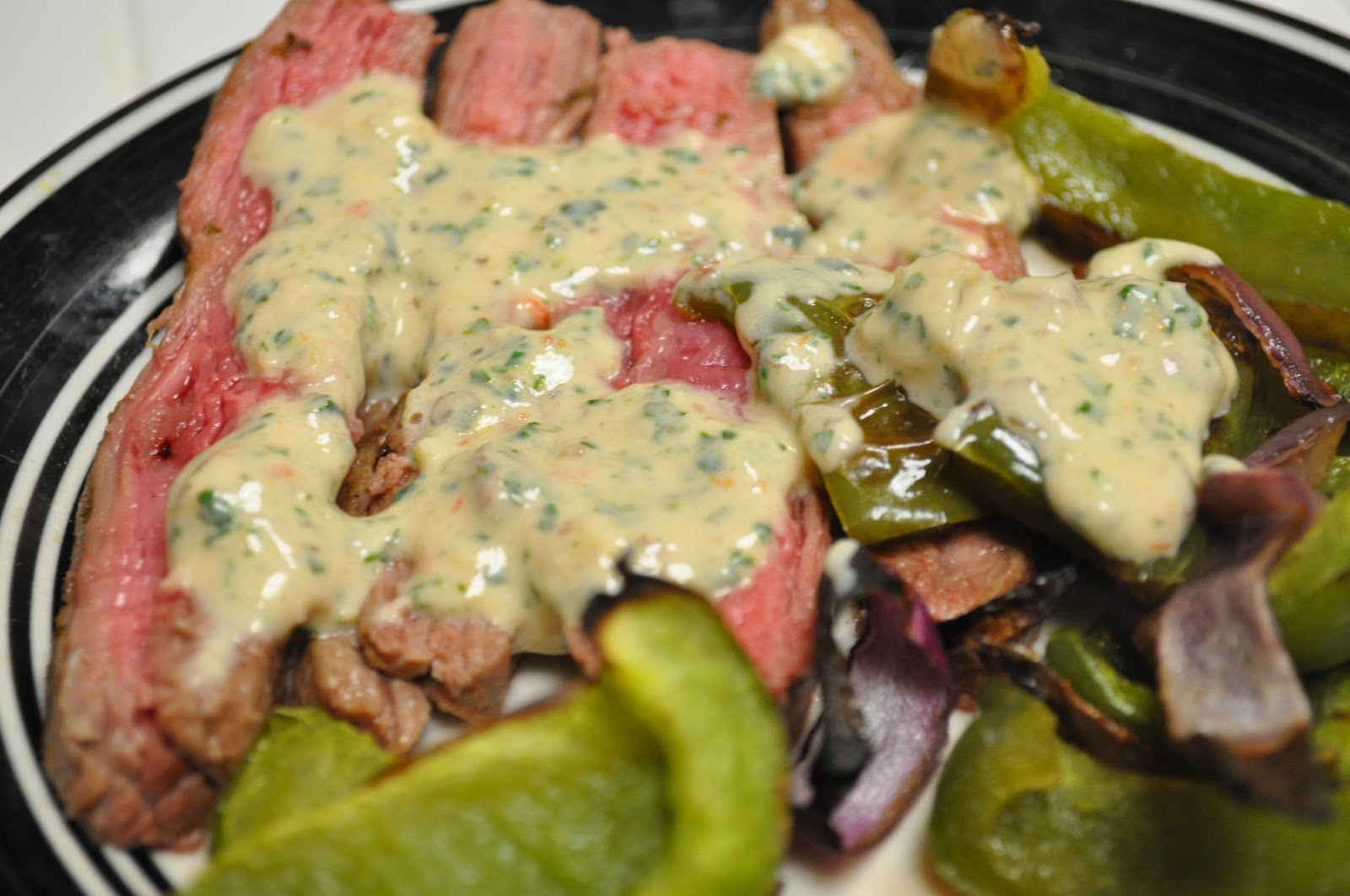 Picture Perfect Plating Flank steak with Mexicancilantro cream