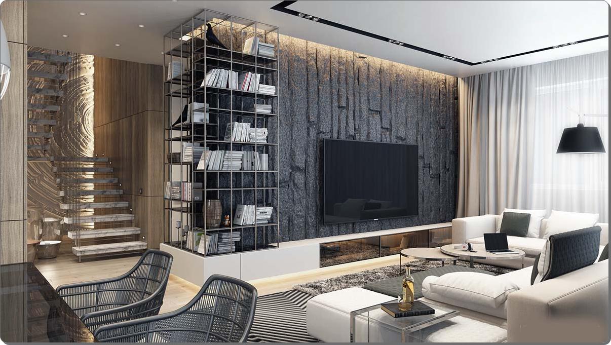 Wall tekstur design for stuen: ideer & inspirasjon interiør ...