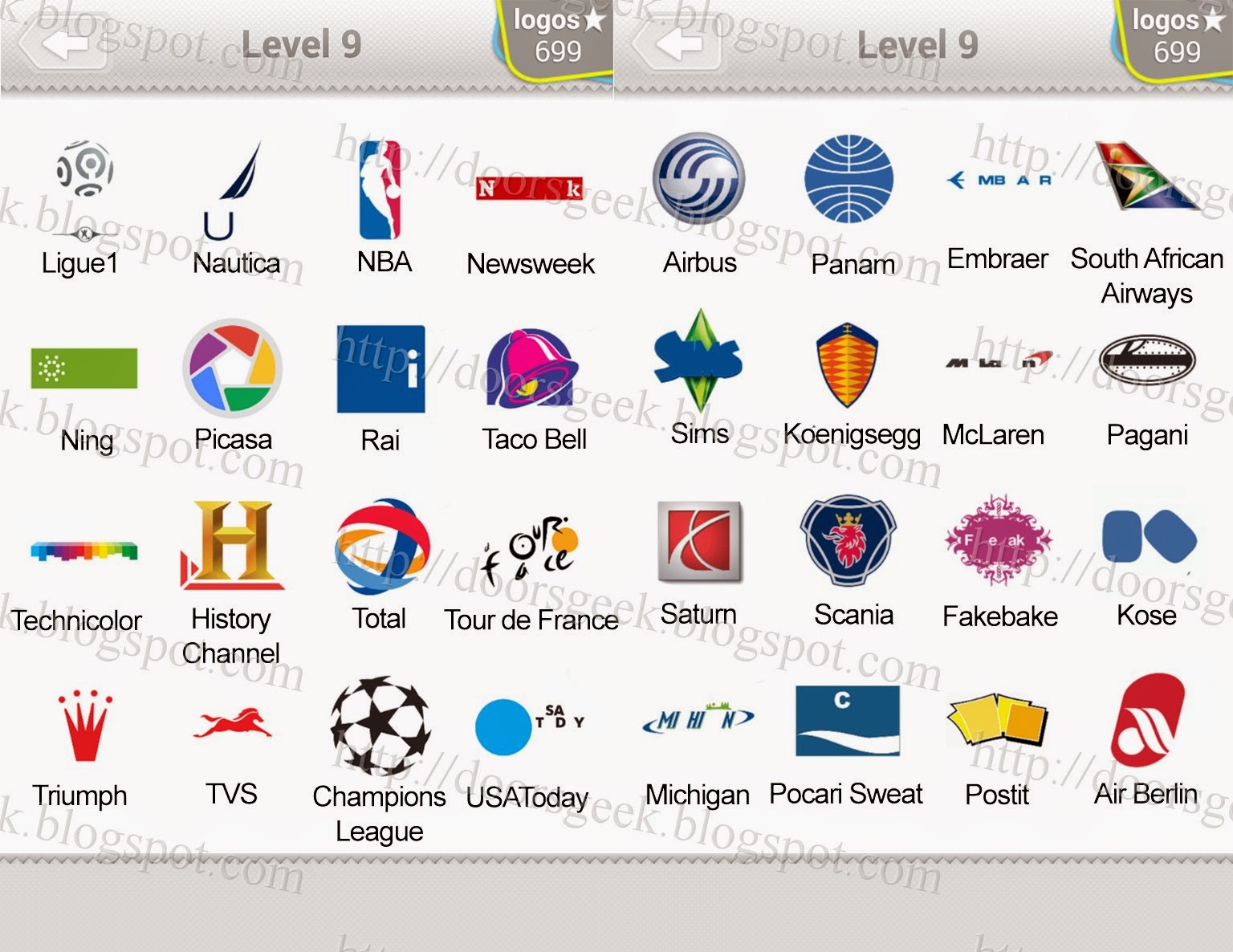 Logo Quiz Level 9 Answers by bubble quiz games Answers ~ Doors Geek1536 x 1186
