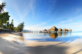TAHITI - PUNAAUIA (PK15), plage de l'hotel du Méridien (îles du vent)