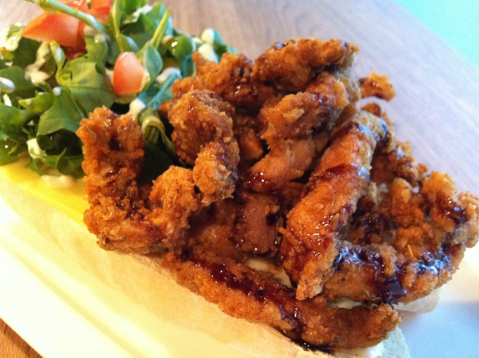 Street Food Warms Your Heart Cajun Chicken Salad Kraze Burgers at Plaza Singapura