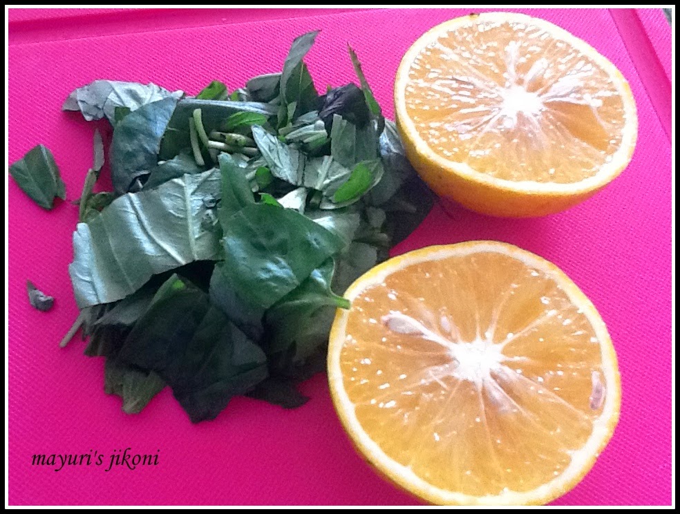 Mayuri's Jikoni 419. orange basil juice