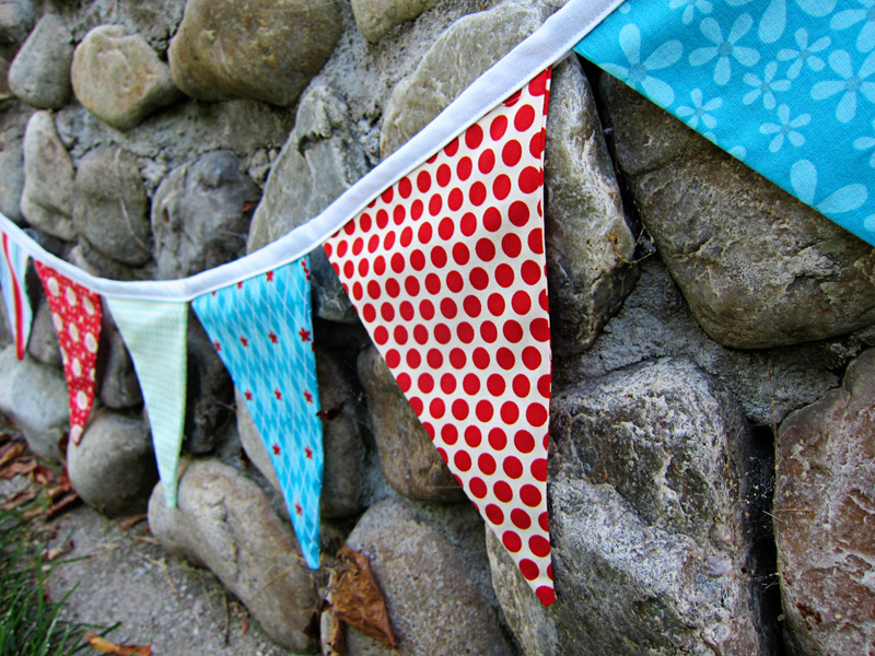 Her colors are Red and Aqua so of course I had to make a bunting for the 