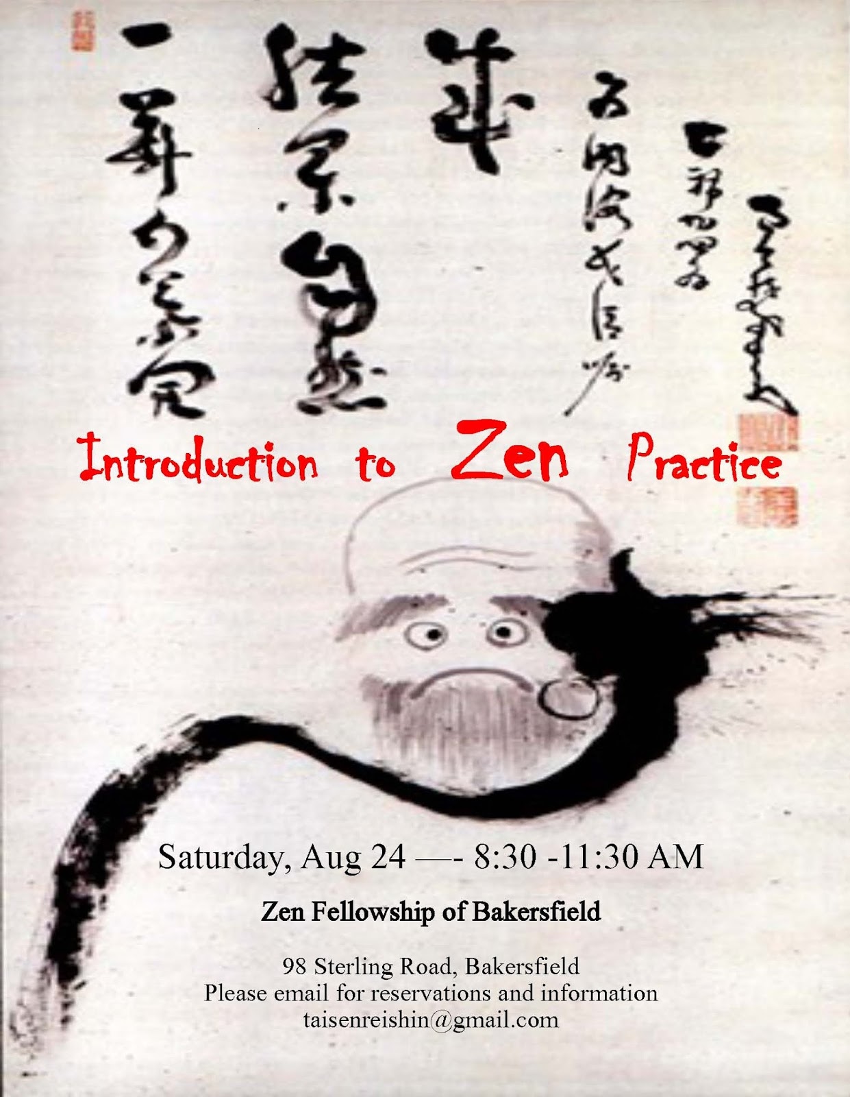 Zen Fellowship of Bakersfield Introduction to Zen Practice 24 August