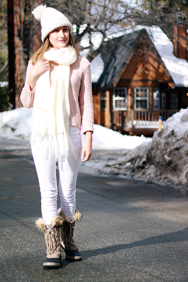 white winter boots outfit