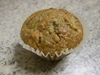 Zucchini muffins with pineapple and walnuts