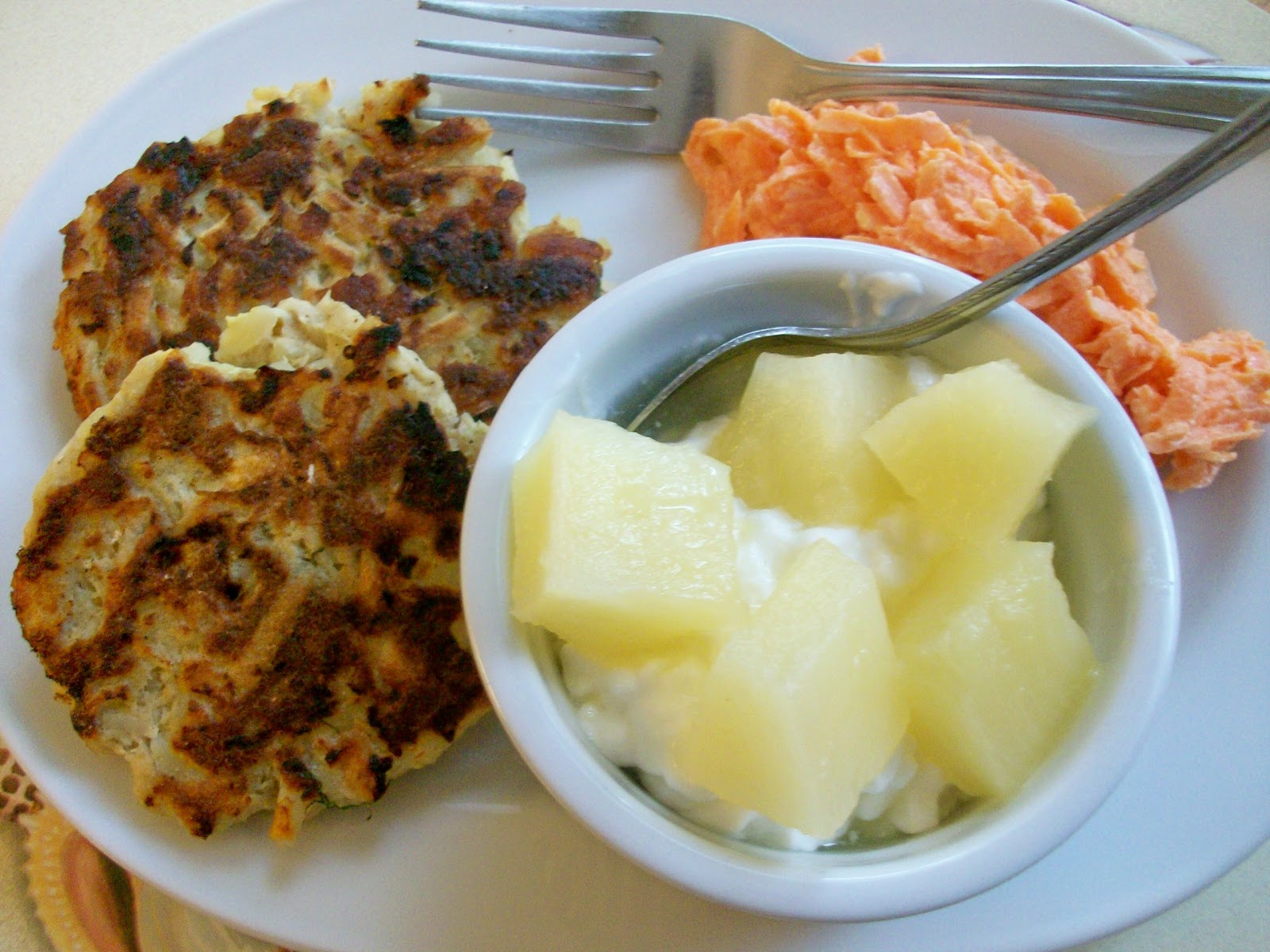 Martha's Recipe Salmon Patties with Hashbrowns