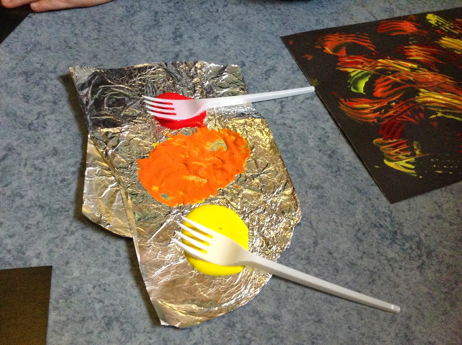 Flame Creative Children's Ministry Pentecost Flames Painting with Forks!