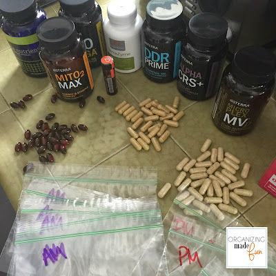 Organizing supplements for traveling :: OrganizingMadeFun.com