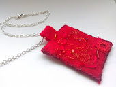 Red abstract necklace