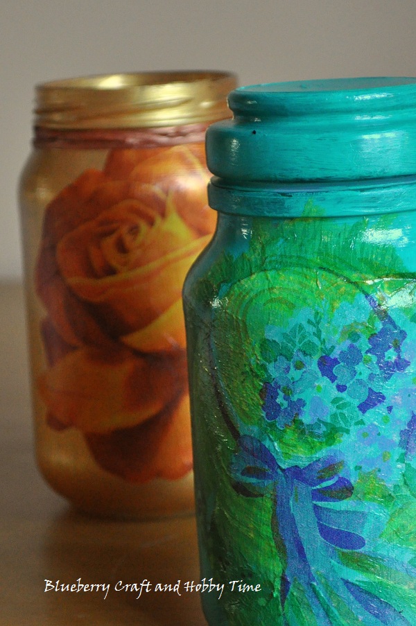Blueberry Craft and Hobby Time Decoupage Glass Jar Tutorial