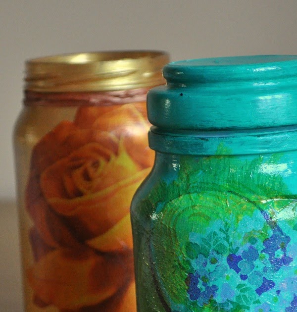 Blueberry Craft and Hobby Time Decoupage Glass Jar Tutorial