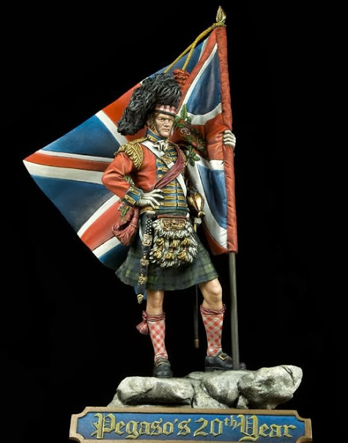 Portaestandarte de 42a Royal Highlanders por Pegaso Models 42nd+Royal+Highlanders+Standard+Bearer,+1815+(20th+Year+Limited+Edition)+(1)